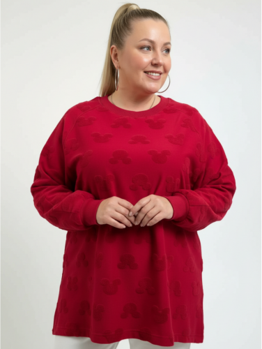 Изображение товара «Женский свитшот из махры жаккард «Ребека [микки бордо]» арт 87616» из магазина «Ивановский-Текстиль.РФ»