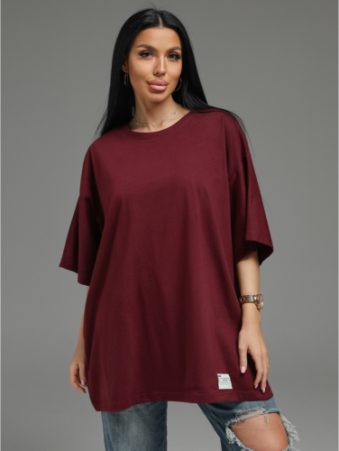 Изображение товара «Женская футболка из кулирки «Анита-2 [марсала]» арт 87538» из магазина «Ивановский-Текстиль.РФ»