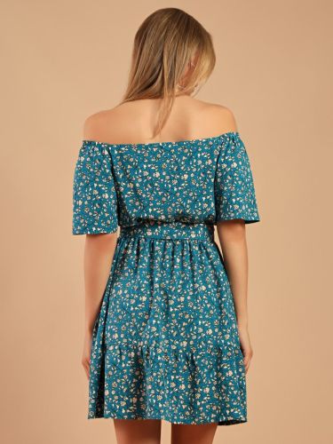 Изображение товара «Женское платье из штапеля «Леди шарм-1 [петроль]» арт 84208» из магазина «Ивановский-Текстиль.РФ»