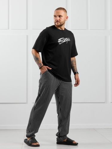 Изображение товара «Мужской костюм (футболка+брюки) из кулирки «Реванш-1 [черный]» арт 87096» из магазина «Ивановский-Текстиль.РФ»