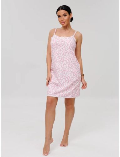 Изображение товара «Женская сорочка из кулирки «Сор- 96 (К) (леопард-розовый)» арт 87003» из магазина «Ивановский-Текстиль.РФ»