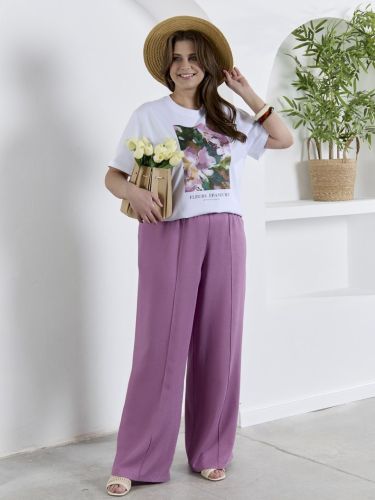 Изображение товара «Женские брюки из плательной ткани «Камео-2 [лиловый]» арт 89425» из магазина «Ивановский-Текстиль.РФ»