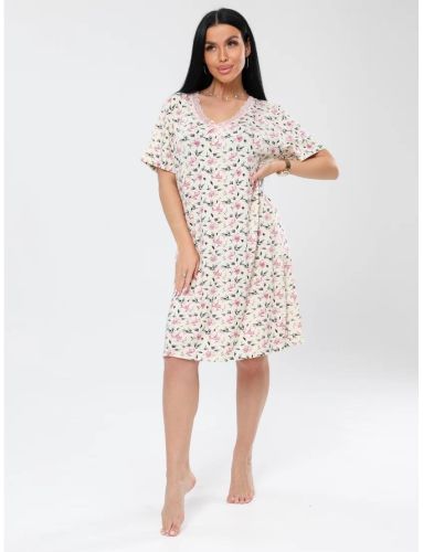 Изображение товара «Женская сорочка из вискозы «Сор- 24 (Вис) (бежевый)» арт 87013» из магазина «Ивановский-Текстиль.РФ»