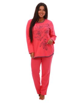 Изображение товара «Женская пижама (кофта+брюки) из футера с начесом «Лазурь [розовый]» арт 48266» из магазина «Ивановский-Текстиль.РФ»