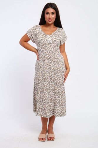 Изображение товара «Женское платье из кулирки «020 [бежевый]» арт 93403» из магазина «Ивановский-Текстиль.РФ»