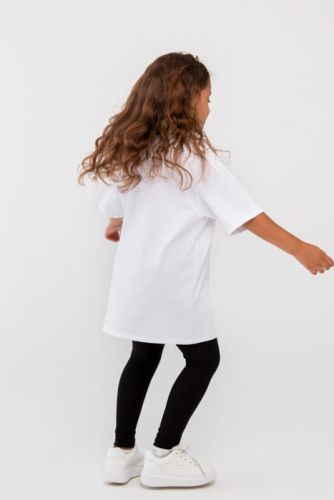 Изображение товара «Футболка для девочки из кулирки с лайкрой «Oversize-white» арт 73508» из магазина «Ивановский-Текстиль.РФ»
