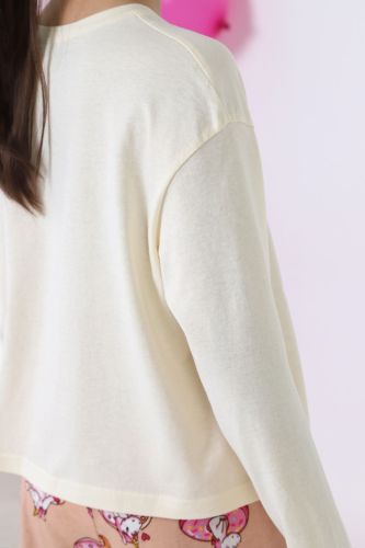 Изображение товара «Пижама для девочки (джемпер+брюки) из кулирки «Единопончик-1 [молочный]» арт 81123» из магазина «Ивановский-Текстиль.РФ»