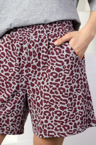 Изображение товара «Женский костюм (футболка+шорты) из кулирки меланж «Сахара-2 [бордовый]» арт 81068» из магазина «Ивановский-Текстиль.РФ»