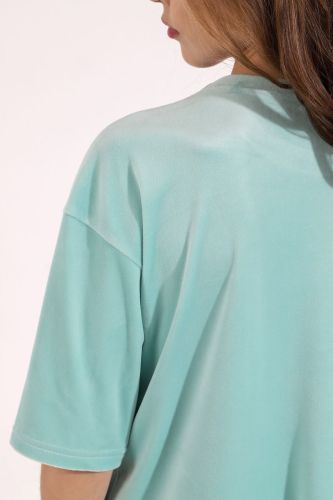 Изображение товара «Женский костюм (футболка+леггинсы) из стрейч-велюра «Пандора-3 [мятный]» арт 82602» из магазина «Ивановский-Текстиль.РФ»