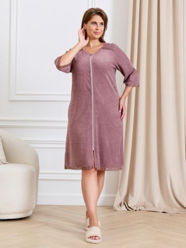 Изображение товара «Женский халат (на молнии) из махры «Антей [капучино]» арт 85989» из магазина «Ивановский-Текстиль.РФ»