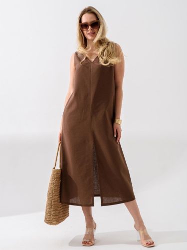 Изображение товара «Женский сарафан из полульна «Ярославна 2317-П/л (мокко)» арт 83804» из магазина «Ивановский-Текстиль.РФ»