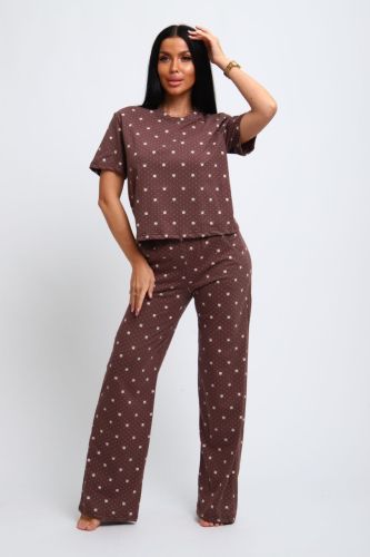 Изображение товара «Женская пижама (футболка+брюки) из кулирки «309» арт 86324» из магазина «Ивановский-Текстиль.РФ»