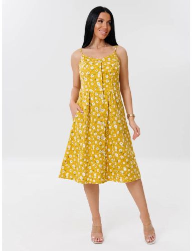 Изображение товара «Женский сарафан из кулирки «С- 75 (К) (горчица)» арт 86703» из магазина «Ивановский-Текстиль.РФ»