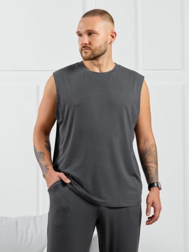 Изображение товара «Мужская майка из фактурного трикотажа «Алессандро-2 [графитовый]» арт 87087» из магазина «Ивановский-Текстиль.РФ»