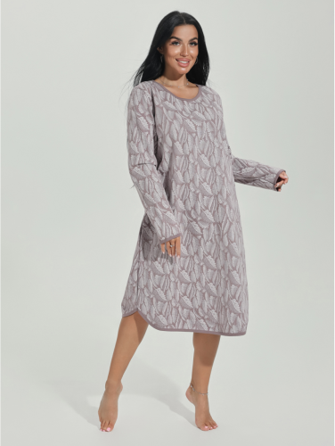 Изображение товара «Женская сорочка из футера с начесом «Мелодия плюс [сухая роза]» арт 87610» из магазина «Ивановский-Текстиль.РФ»