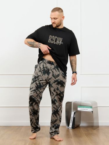 Изображение товара «Мужской костюм (футболка+брюки) из кулирки «Этюд-3 [черный]» арт 87335» из магазина «Ивановский-Текстиль.РФ»