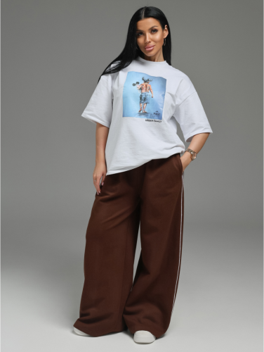 Изображение товара «Женские брюки из лакосты 2х нитки пенье «Дуэт [коричневый]» арт 87532» из магазина «Ивановский-Текстиль.РФ»