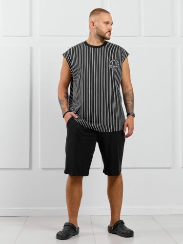 Изображение товара «Мужские шорты (футболка+шорты) из кулирки «Реванш-5 [черный]» арт 87101» из магазина «Ивановский-Текстиль.РФ»