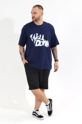 Изображение товара «Мужская футболка из кулирки с лайкрой «Леон-4 [темно-синий]» арт 83849» из магазина «Ивановский-Текстиль.РФ»