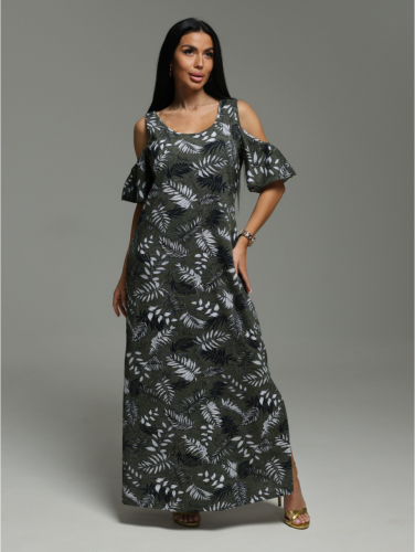 Изображение товара «Женское платье из кулирки «Новелла [хаки]» арт 84856» из магазина «Ивановский-Текстиль.РФ»