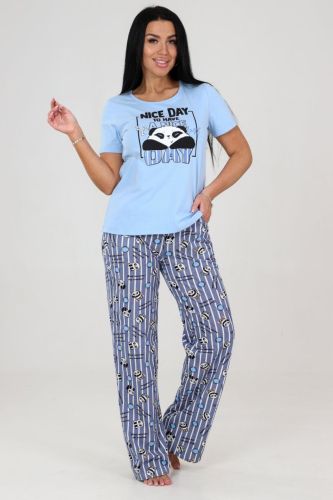 Изображение товара «Женский костюм (футболка+брюки) из кулирки «2297кф-105» арт 82956» из магазина «Ивановский-Текстиль.РФ»