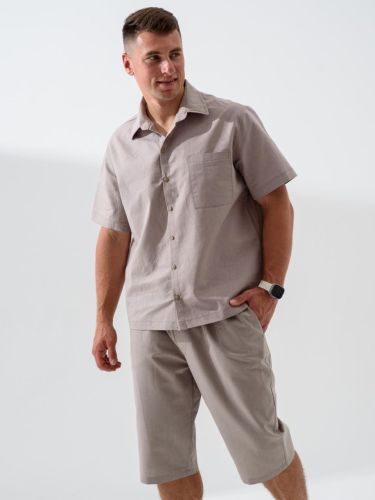 Изображение товара «Мужские бриджи из полульна «Льняные 2104-п/л (бежевый)» арт 86462» из магазина «Ивановский-Текстиль.РФ»