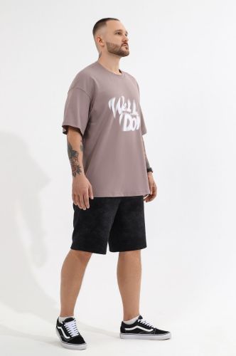 Изображение товара «Мужская футболка из кулирки с лайкрой «Леон-4 [бежевый]» арт 83851» из магазина «Ивановский-Текстиль.РФ»