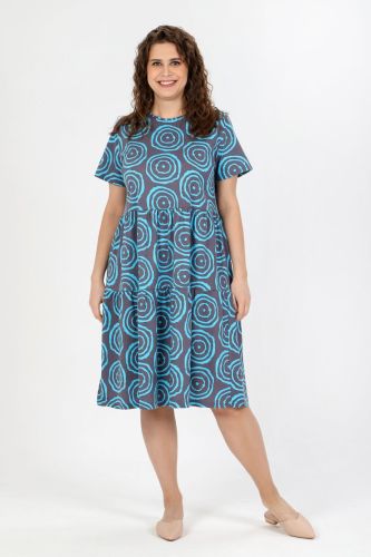 Изображение товара «Женское платье из кулирки пенье «Лабиринт-1 [серый]» арт 90005» из магазина «Ивановский-Текстиль.РФ»