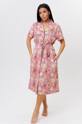 Изображение товара «Посл размер Женский халат (на пуговицах с поясом) из кулирки «2128» арт 87612» из магазина «Ивановский-Текстиль.РФ»