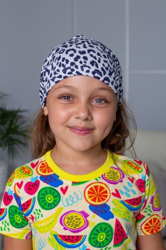 Изображение товара «Косынка для девочки из кулирки «Лео-синий» арт 73652» из магазина «Ивановский-Текстиль.РФ»