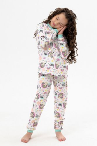 Изображение товара «Пижама для девочки (футболка+брюки) из футера с начесом «Козерожка» арт 85902» из магазина «Ивановский-Текстиль.РФ»
