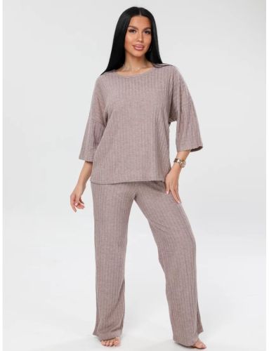 Изображение товара «Женский костюм (лонгслив+брюки) из кашемира «К-217 (Каш) (бежевый)» арт 86980» из магазина «Ивановский-Текстиль.РФ»