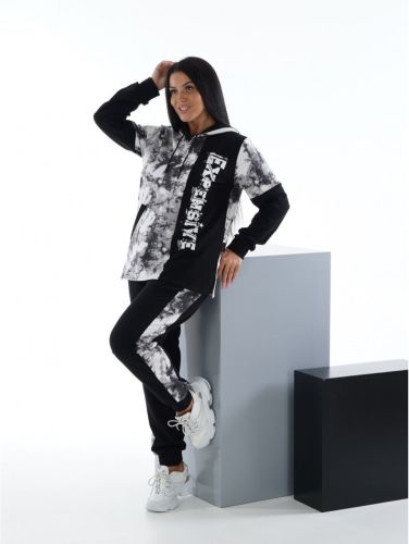 Изображение товара «Женский костюм (толстовка+брюки) из футера «Стихия [серый]» арт 71694» из магазина «Ивановский-Текстиль.РФ»