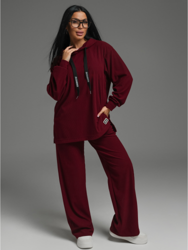 Изображение товара «Женский костюм (кофта+брюки) из кашемира лапши «Астория [бордо]» арт 84148» из магазина «Ивановский-Текстиль.РФ»