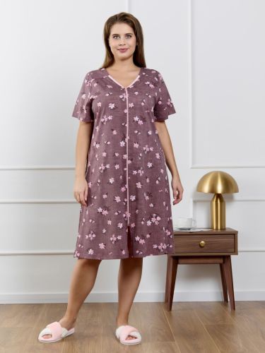 Изображение товара «Женский халат (на молнии) из кулирки «Магма [капучино]» арт 87706» из магазина «Ивановский-Текстиль.РФ»