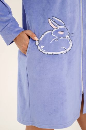 Изображение товара «Женский халат (на молнии) из вельмонда «Монисто [голубой]» арт 77159» из магазина «Ивановский-Текстиль.РФ»