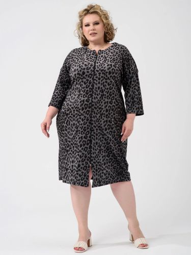 Изображение товара «Женский халат (на молнии) из велюра «Сафари 2426-В (серый)» арт 87779» из магазина «Ивановский-Текстиль.РФ»