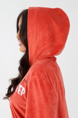 Изображение товара «Женский халат (на молнии) из вельмонда «Монисто [терракотовый]» арт 77158» из магазина «Ивановский-Текстиль.РФ»