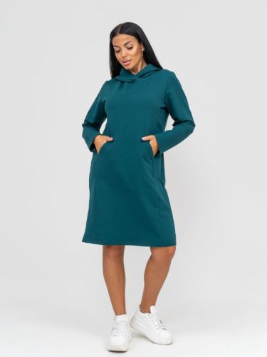 Изображение товара «Женское платье из футера с лайкрой «П-038 (изумруд)» арт 77788» из магазина «Ивановский-Текстиль.РФ»