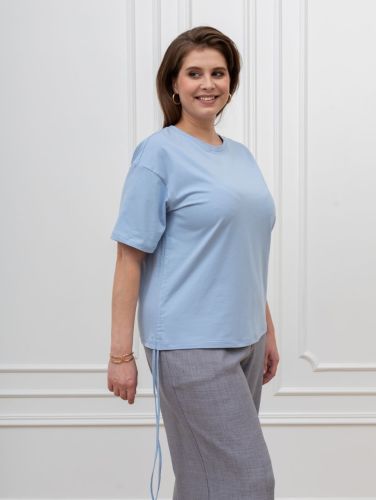Изображение товара «Женская футболка из кулирки с лайкрой «Искра-1 [голубой]» арт 89460» из магазина «Ивановский-Текстиль.РФ»