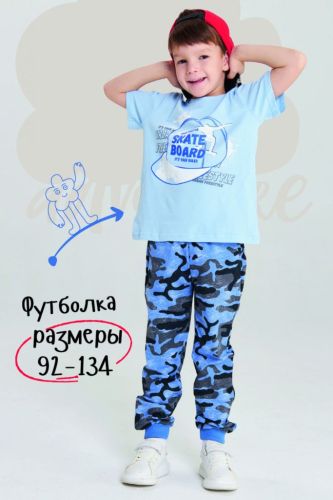 Изображение товара «Футболка для мальчика из кулирки «Скейт-парк» арт 73728» из магазина «Ивановский-Текстиль.РФ»