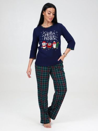 Изображение товара «Женская пижама (футболка+брюки) из кулирки «2403пбр-101» арт 79912» из магазина «Ивановский-Текстиль.РФ»