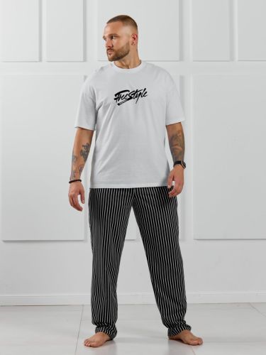 Изображение товара «Мужской костюм (футболка+брюки) из кулирки «Реванш-1 [белый]» арт 87097» из магазина «Ивановский-Текстиль.РФ»