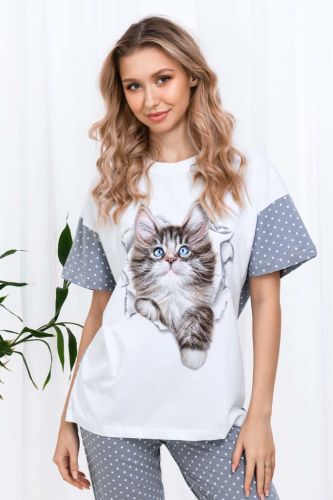 Изображение товара «Женский костюм (футболка+бриджи) из кулирки «Брамс» арт 66552» из магазина «Ивановский-Текстиль.РФ»