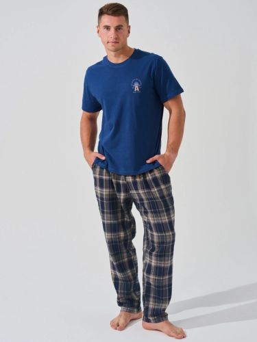 Изображение товара «Мужская пижама (футболка+брюки) из кулирки с полиэстером «Авангард 2390-к/ф (синий)» арт 86577» из магазина «Ивановский-Текстиль.РФ»
