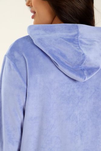 Изображение товара «Женский халат (на молнии) из вельмонда «Монисто [голубой]» арт 77159» из магазина «Ивановский-Текстиль.РФ»