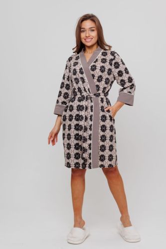 Изображение товара «Женский халат (на запах с поясом) из кулирки «1745/1» арт 86649» из магазина «Ивановский-Текстиль.РФ»