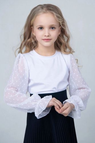 Изображение товара «Блузка для девочки из кулирки с лайкрой «София» арт 73492» из магазина «Ивановский-Текстиль.РФ»