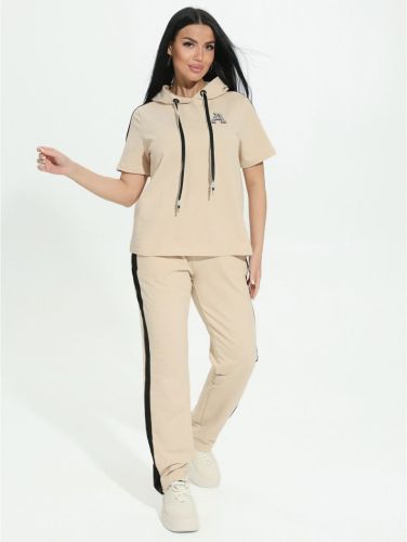 Изображение товара «Женский костюм (кофта+брюки) из футера с лайкрой «Фантастика [экрю]» арт 86171» из магазина «Ивановский-Текстиль.РФ»