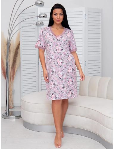 Изображение товара «Женская сорочка из кулирки «Сор- 26 (К) (розовый)» арт 87021» из магазина «Ивановский-Текстиль.РФ»